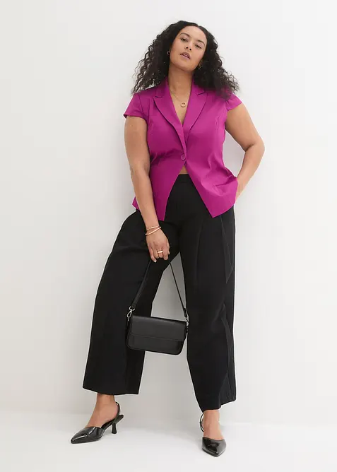 Kurzarm Blazer aus Baumwollsatin, bonprix