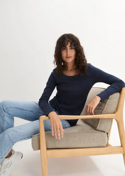 Langarmshirt aus reiner Bio-Baumwolle, bonprix