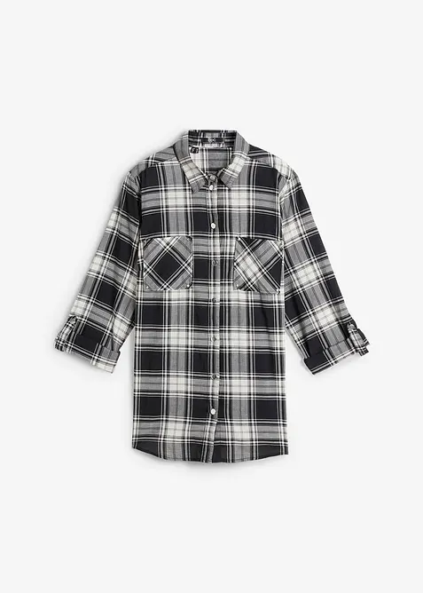 Karierte Hemdbluse aus reiner Baumwolle, bonprix