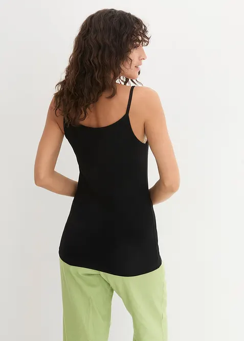 Spaghettiträger-Top aus reiner Baumwolle (3er Pack), bonprix