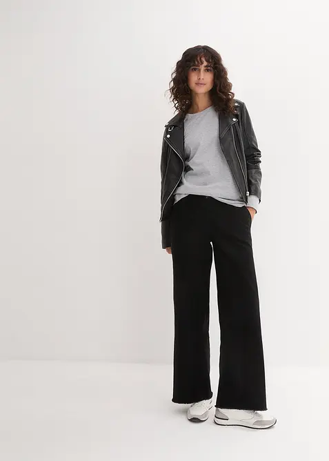 Lot de 5 T-shirts longs &agrave; col rond, manches longues, bonprix