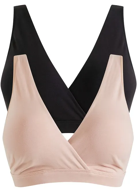 Lot de 2 soutiens-gorge d’allaitement coton sans armatures, bonprix