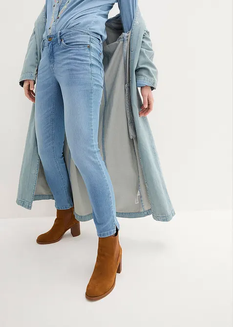 Jean 7/8 extensible, bas fendu, bonprix