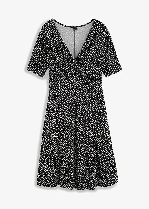 Robe en jersey imprimé avec drapé, bonprix