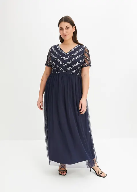 Maxikleid mit Paillettenstickerei, bonprix