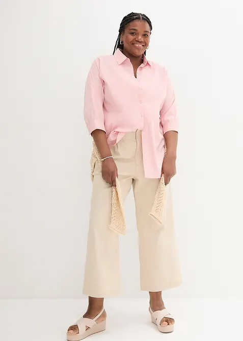 Oversize-Hemd aus Baumwolle mit 3/4 Arm, bonprix