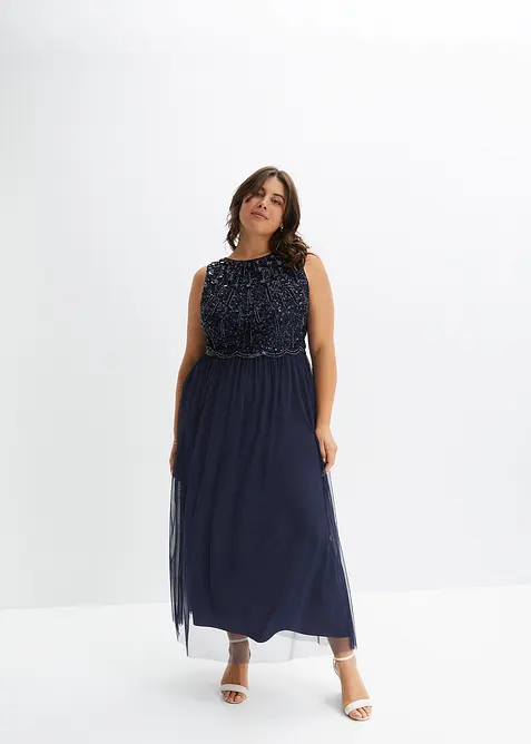 Maxikleid mit Paillettenstickerei, bonprix