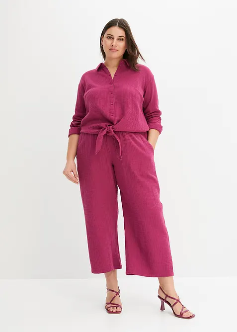 Marlenehose aus Baumwoll-Musselin, bonprix