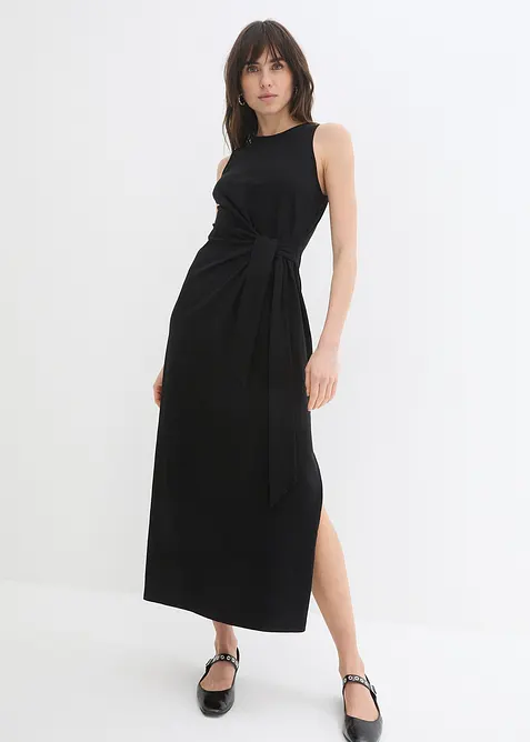 Robe longue &agrave; nouer sur le c&ocirc;t&eacute;, bonprix