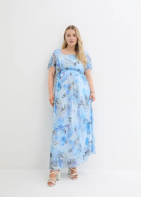 Maxi-Umstandskleid aus zartem Mesh, bonprix