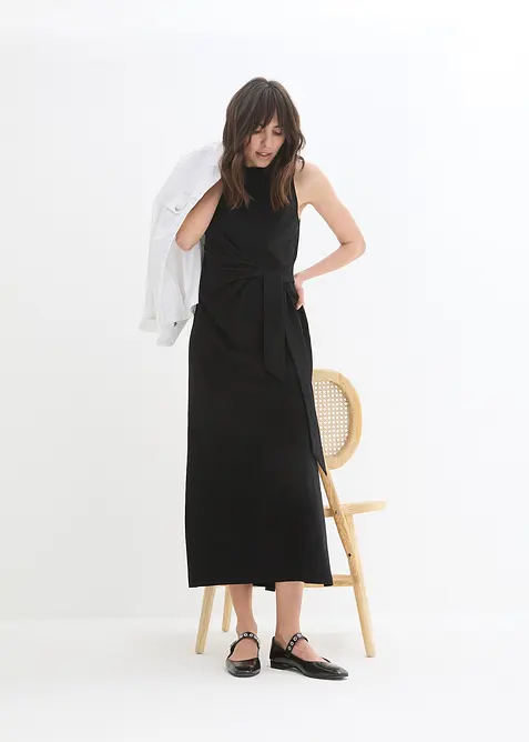 Robe longue &agrave; nouer sur le c&ocirc;t&eacute;, bonprix