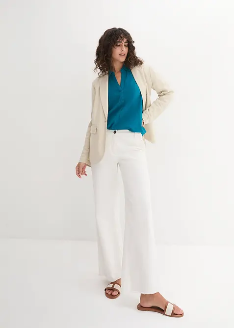 Leinen-Bluse, 3/4-Arm, bonprix