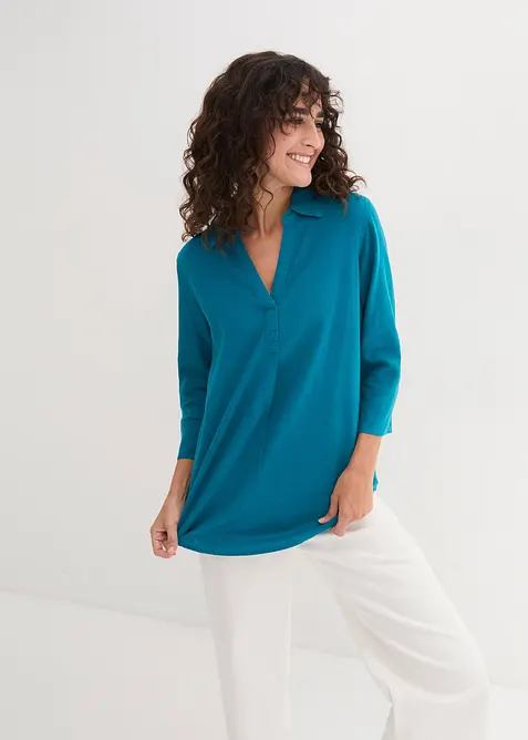 Leinen-Bluse, 3/4-Arm, bonprix