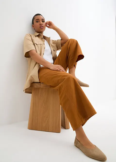 Lot de 2 T-shirts longs col V, bonprix