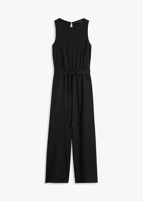 Jersey-Jumpsuit aus strukturiertem Cr&ecirc;pe, bonprix
