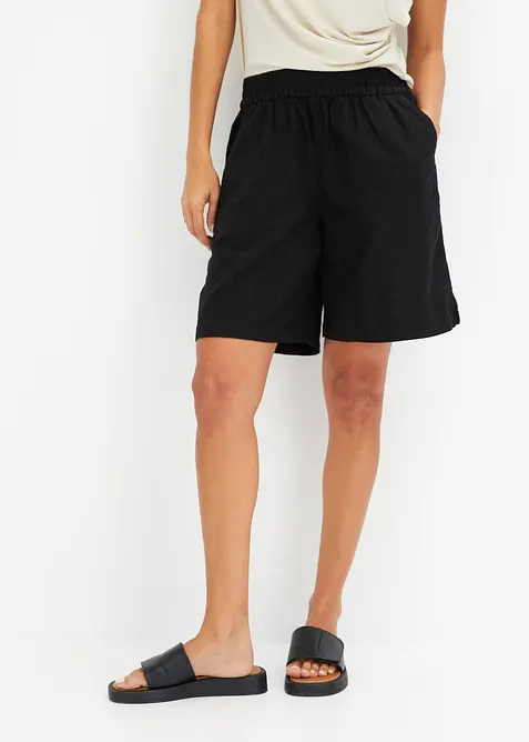 Short en lin mélangé avec taille élastiquée, bonprix