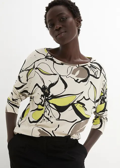 T-shirt manches chauve-souris &agrave; imprim&eacute; floral, bonprix