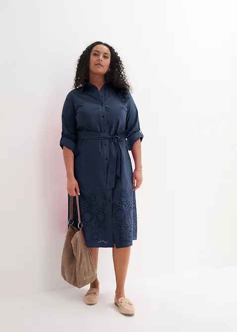 Robe-chemise avec broderie anglaise, bonprix