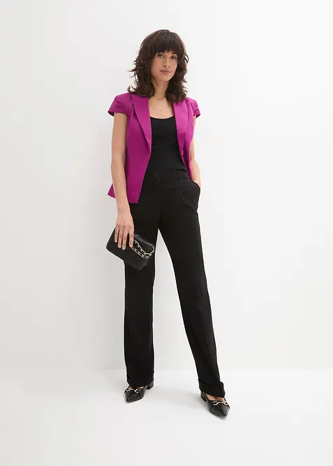 Blazer à manches courtes en satin de coton, bonprix