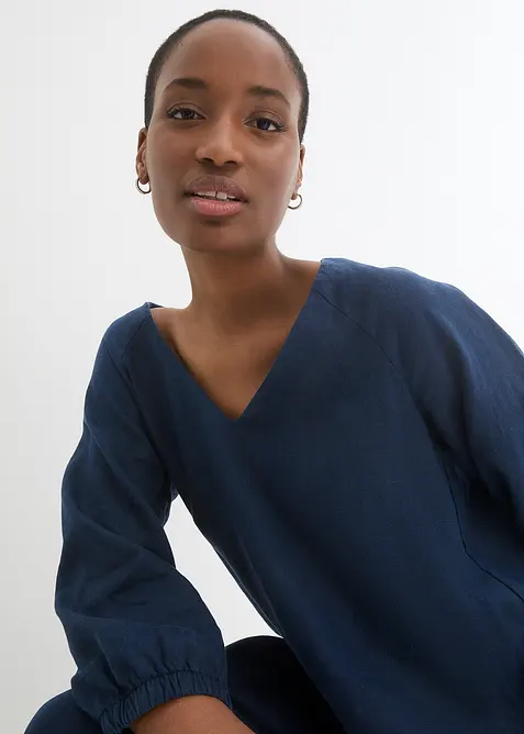 Kleid aus reinem Leinen, 3/4 Arm, bonprix