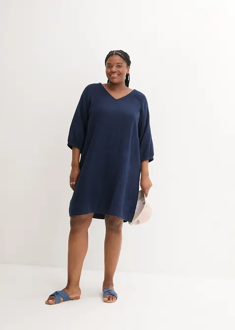 Kleid aus reinem Leinen, 3/4 Arm, bonprix