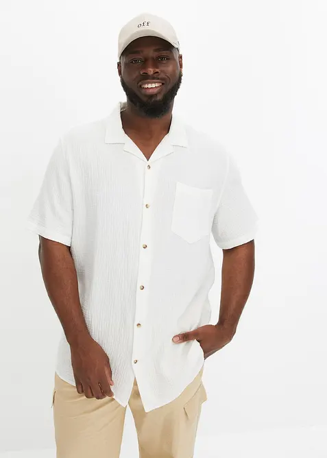 Chemise manches courtes en gaze 100% coton, bonprix