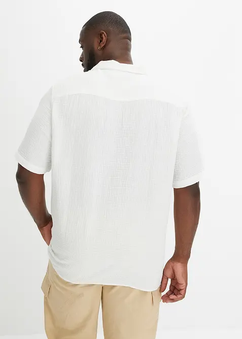 Chemise manches courtes en gaze 100% coton, bonprix