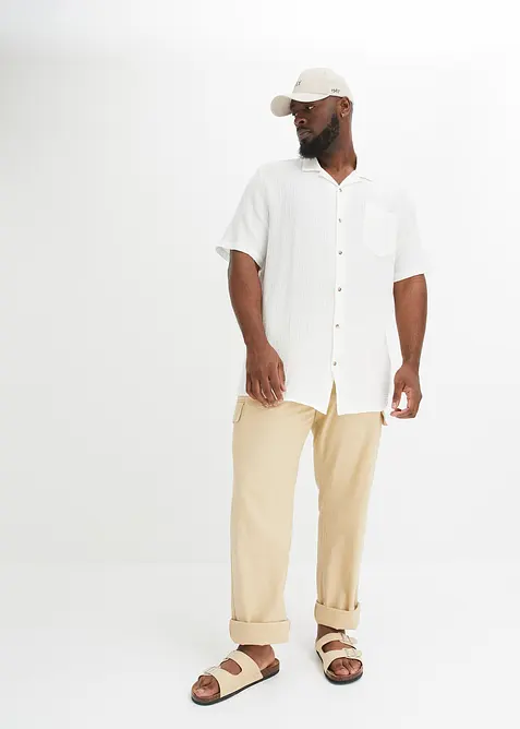 Chemise manches courtes en gaze 100% coton, bonprix