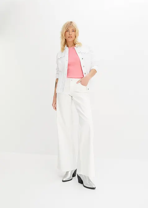 Lot de 2 tops côtelés 100% coton, bonprix