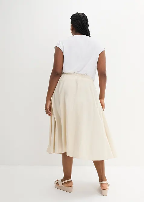 Midirock aus Leinen-Mix, bonprix