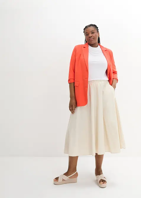 Midirock aus Leinen-Mix, bonprix