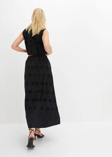 Maxirock aus Bio-Baumwolle mit Lochstickerei, bonprix