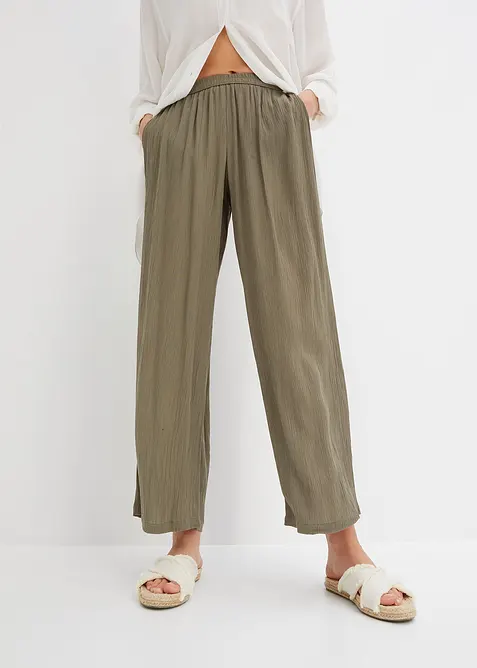 Pantalon palazzo en viscose douce, bonprix