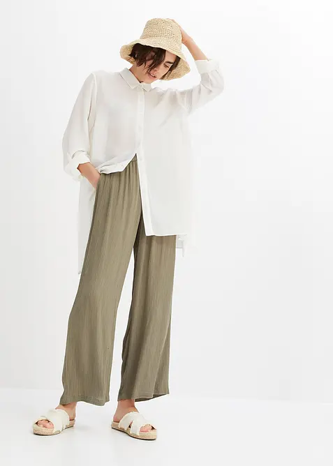 Pantalon palazzo en viscose douce, bonprix
