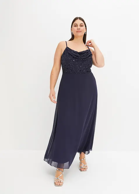 Trägerkleid mit Paillettenstickerei, bonprix