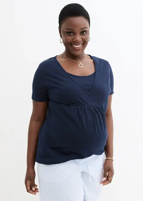 Lot de 2 T-shirts de grossesse et d&rsquo;allaitement, bonprix