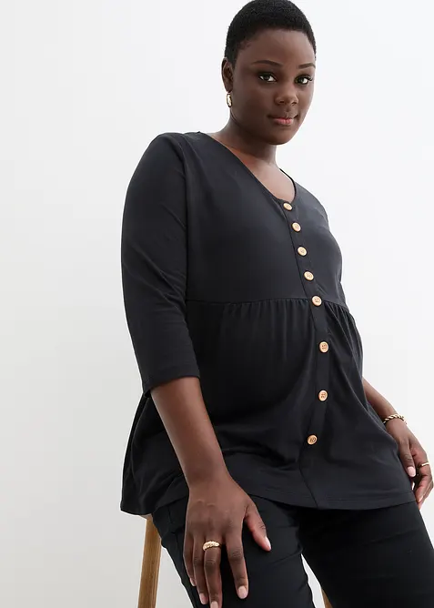 2-in-1 Umstandsshirt und Stillshirt aus Bio-Baumwolle, bonprix