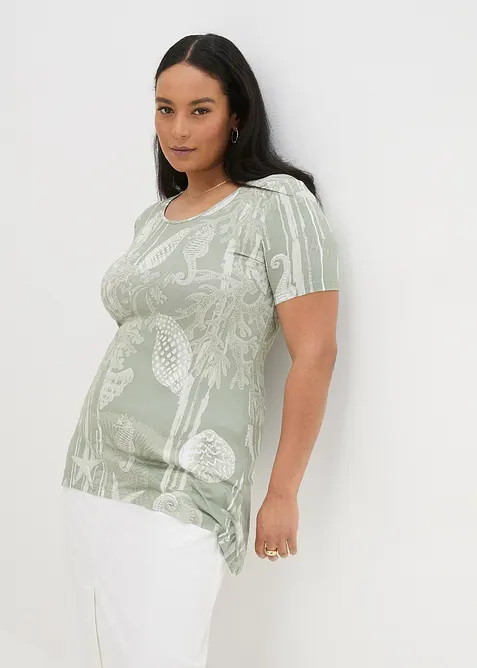 T-shirt long en viscose extensible, bonprix