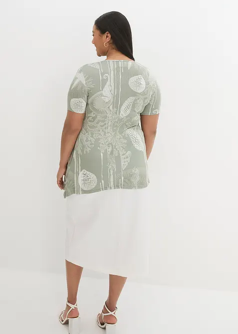 T-shirt long en viscose extensible, bonprix