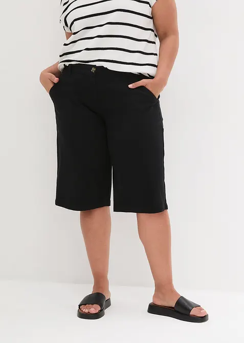 Bermuda en coton, longueur genou, détails utilitaires, bonprix