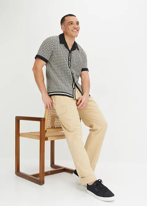 Kurzarmhemd aus luftigem Leinen-Mix, bonprix