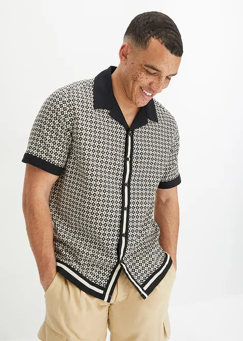 Kurzarmhemd aus luftigem Leinen-Mix, bonprix