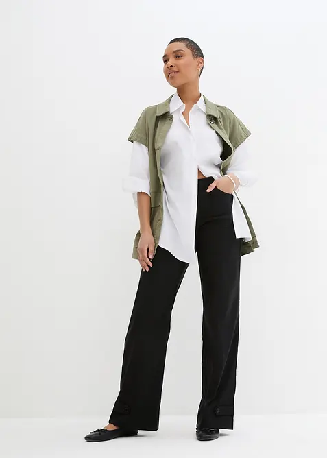 Pantalon en bengaline extensible à taille élastiquée, bonprix