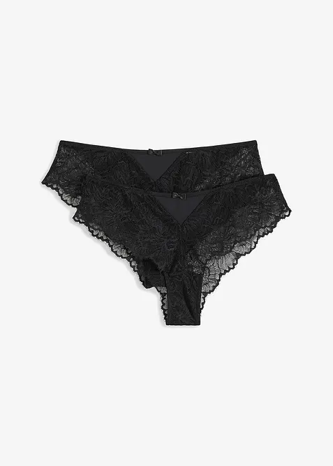 Brazilslip mit zarter Spitze (2er Pack), bonprix