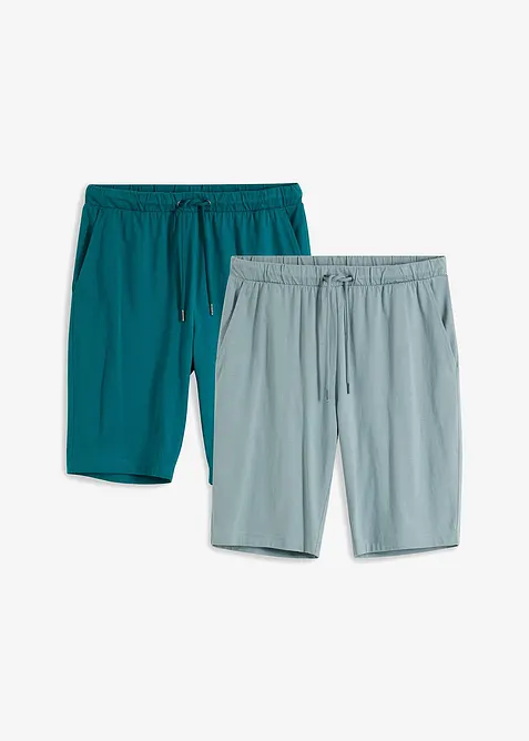 Lot de 2 bermudas en jersey l&eacute;ger, bonprix