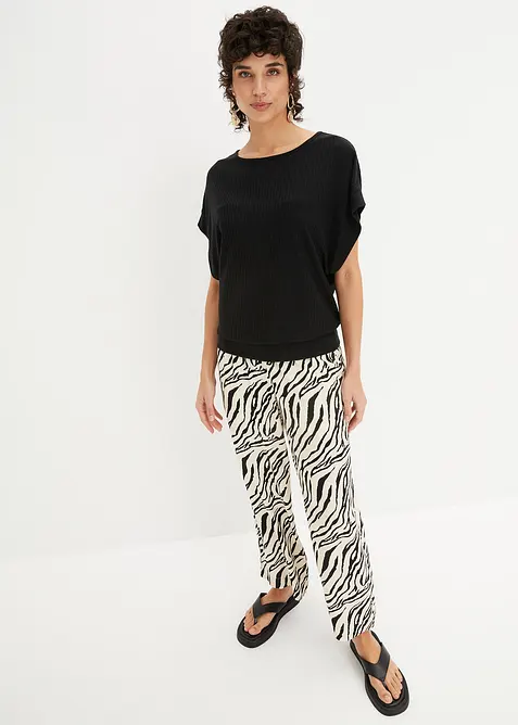 Rippshirt mit Fledermausärmeln, bonprix