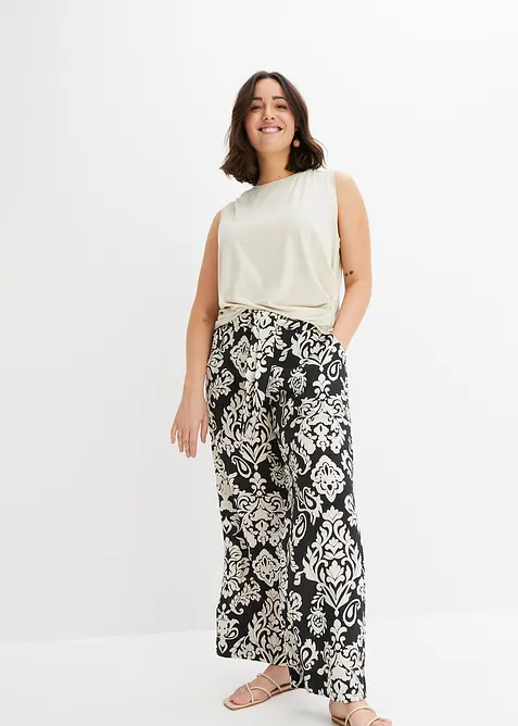 Pantalon palazzo à taille confortable, bonprix