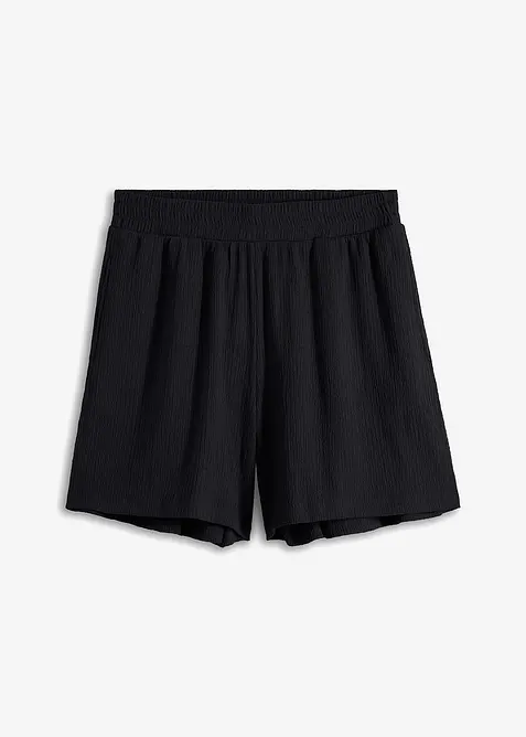 Short en jersey texturé à taille haute élastiquée, bonprix