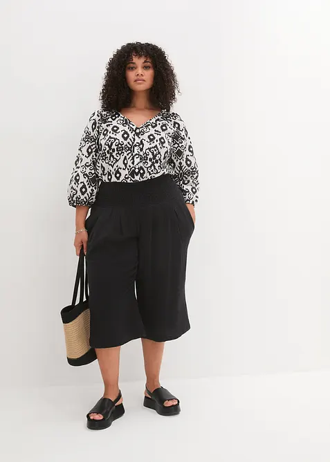 Capri-Hose aus softem Musselin, bonprix