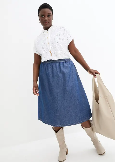 T-shirt col Henley &agrave; capuche, bonprix